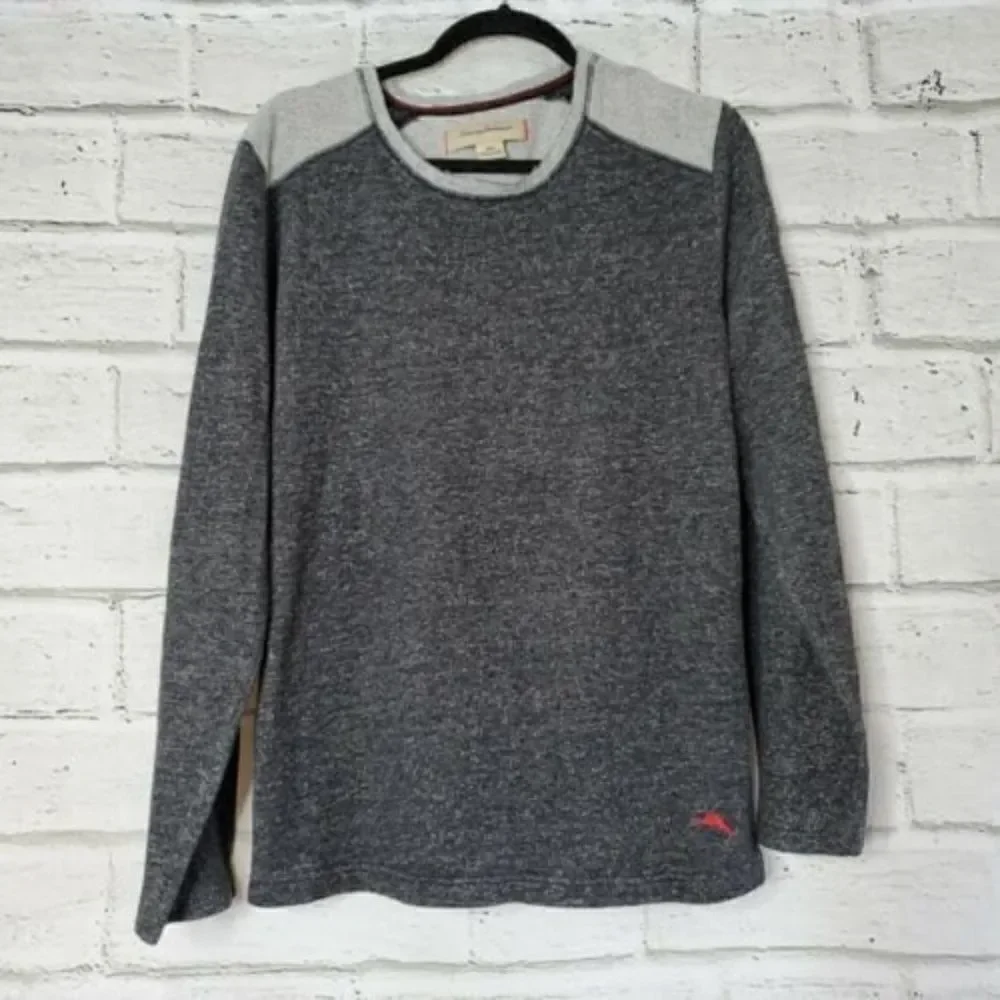 Tommy Bahama Mens Sweater Sz Medium Long Sleeve Pullover Gray Cotton-Poly